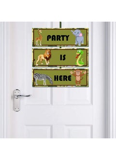 Party Propz PARTY PROPZ Jungle Birthday Door Board for Kids Birthday/Jungle Theme Base Decoration/Jungle Birthday Supplies/Jungle Birthday Decoration/Jungle Door Board DÉCOR  - Image 3