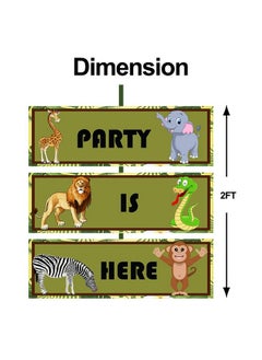 Party Propz PARTY PROPZ Jungle Birthday Door Board for Kids Birthday/Jungle Theme Base Decoration/Jungle Birthday Supplies/Jungle Birthday Decoration/Jungle Door Board DÉCOR  - Image 2