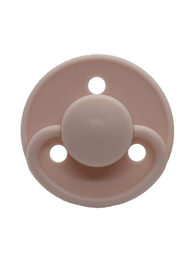 Mininor 2 Pieces Round Pacifier Silicone 6M Rose - Image 1
