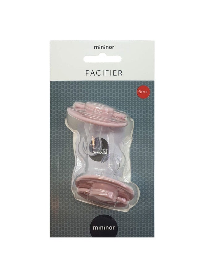 Mininor 2 Pieces Round Pacifier Silicone 6M Rose - Image 2