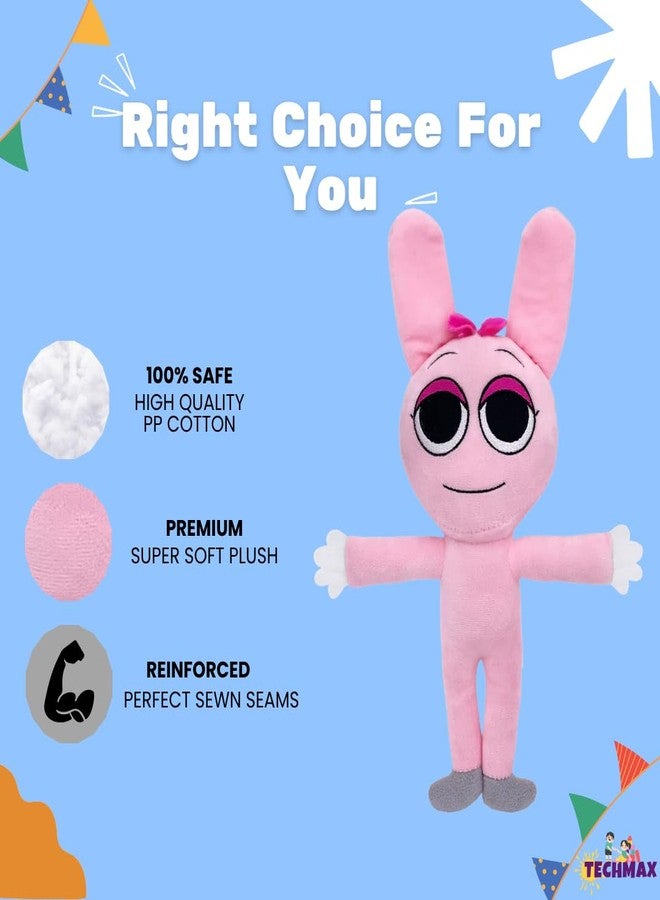 TechMax Solution ألعاب سبرونكي القطيفة ذات القوس الوردي من تيك ماكس سوليوشن، نص مخصص، ألعاب قطيفة واقفة - Image 3