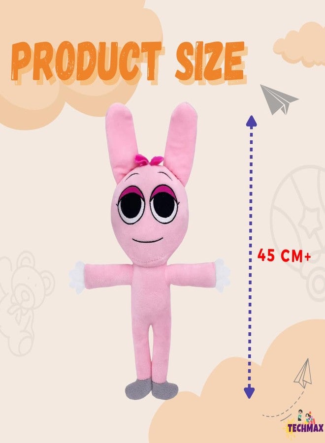 TechMax Solution ألعاب سبرونكي القطيفة ذات القوس الوردي من تيك ماكس سوليوشن، نص مخصص، ألعاب قطيفة واقفة - Image 2