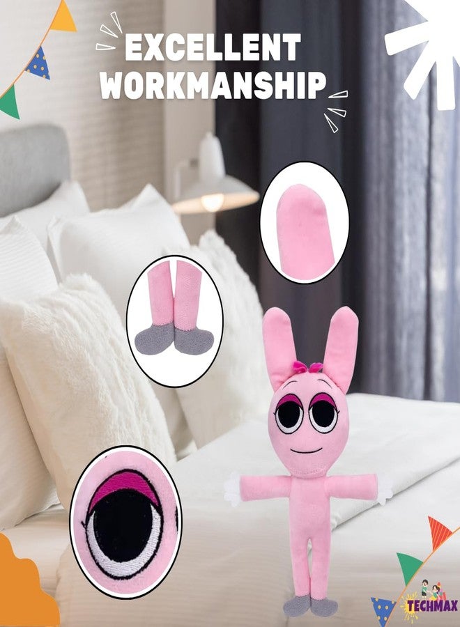 TechMax Solution ألعاب سبرونكي القطيفة ذات القوس الوردي من تيك ماكس سوليوشن، نص مخصص، ألعاب قطيفة واقفة - Image 4