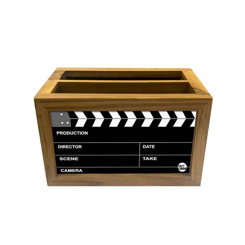 Nutcase Wooden Remote Stand | Teak Wood Remote Holder For Living Room, Bedroom, Tv And Ac | Stationary Organizer | Ideal For Home & Office - Filmy Design - 6x4 Inches (MADE-IN-INDIA), Black - Image 5
