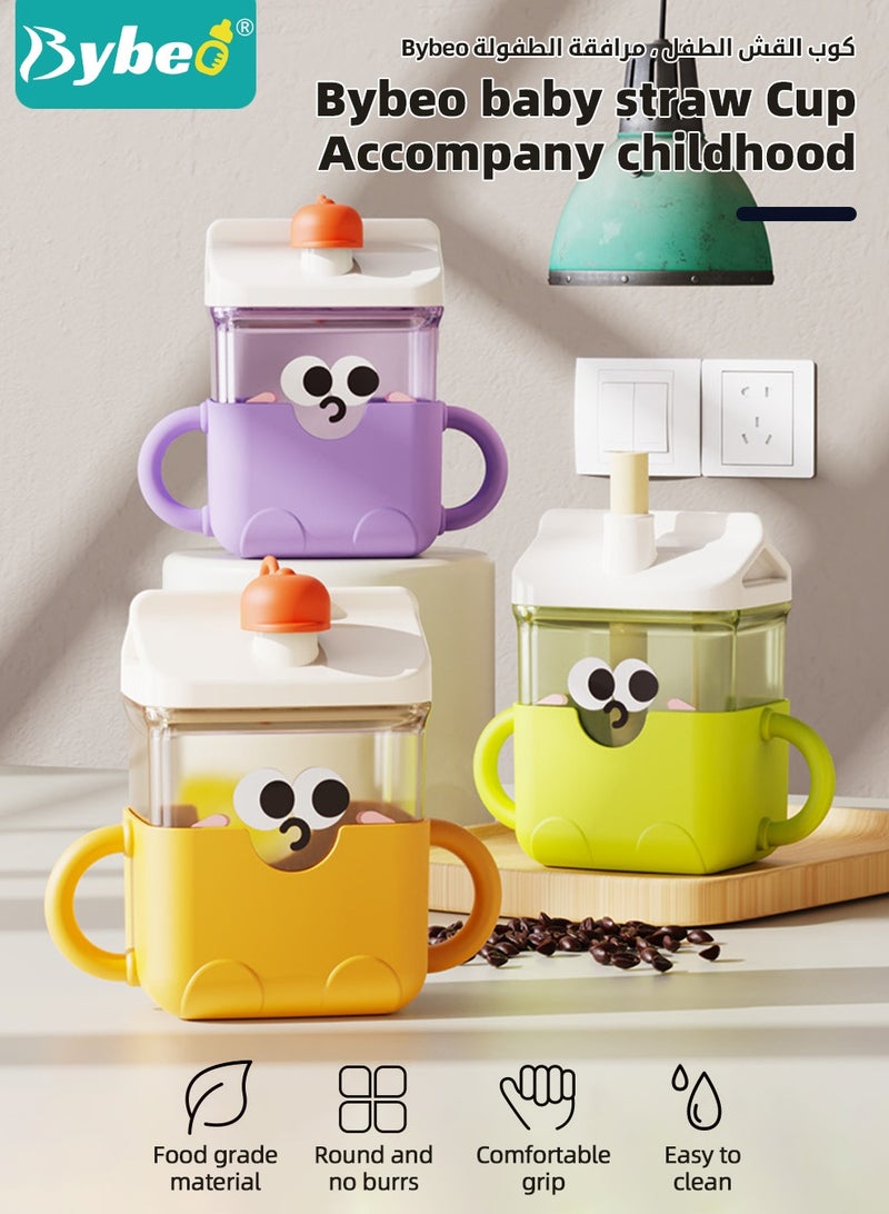 بيبو كوب شرب للأطفال مع ماصة، زجاجة مياه للأطفال للأولاد والبنات، زجاجة شرب للأطفال للمدرسة، أكواب ماصة للأطفال الصغار للاستخدام في الأماكن المغلقة والمفتوحة، خالية من مادة BPA، سعة 300 مل - Image 2
