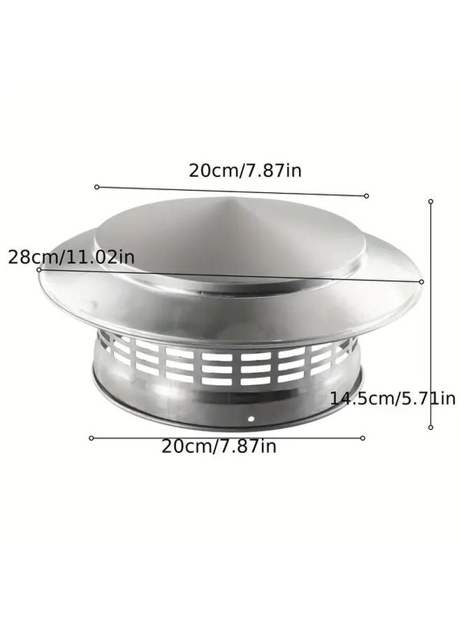Stainless Steel Chimney Cap For 75MM Wall Fresh Air Outlet Roof Pipe Exhaust Hood - Image 5