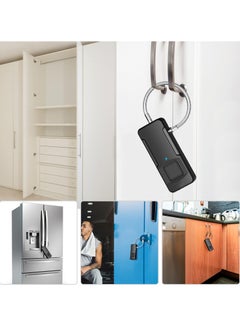Generic Biometric Fingerprint Cable Lock, Advanced Keyless Waterproof Padlock with Quick Unlock, Ideal for Gym, Doors, Luggage, Suitcases, Backpacks, Office - Supports 10 Fingerprints, Type-C Charging  - Image 5