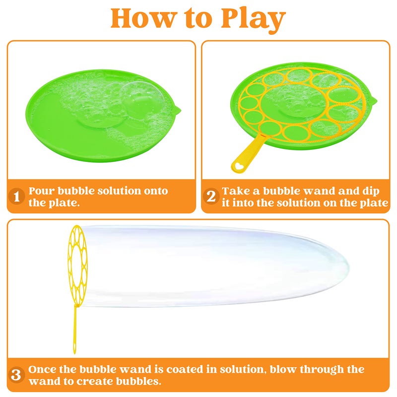 JOYIN Big Bubble Wands Set Bulk for Kids Summer Outdoor Toy Game Activity Party Favors, 18 Pcs Giant Bubble Maker with Tray, 12" Large, 6 Pcs Solution Suitable for All Age People - Image 4