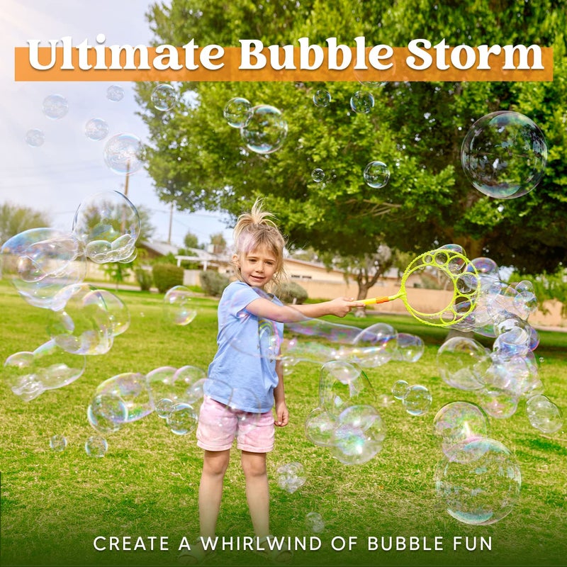 JOYIN Big Bubble Wands Set Bulk for Kids Summer Outdoor Toy Game Activity Party Favors, 18 Pcs Giant Bubble Maker with Tray, 12" Large, 6 Pcs Solution Suitable for All Age People - Image 2
