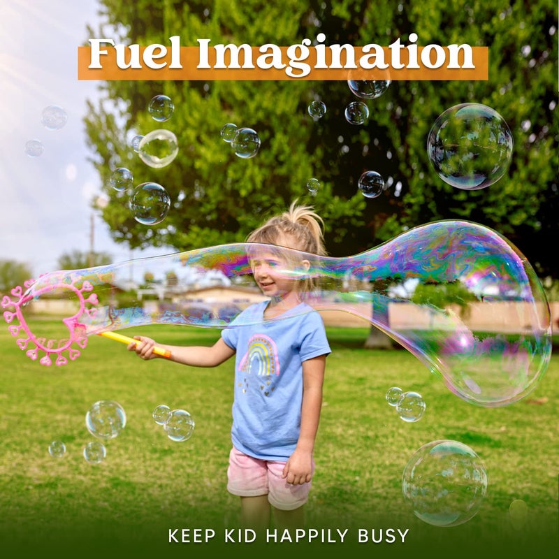 JOYIN Big Bubble Wands Set Bulk for Kids Summer Outdoor Toy Game Activity Party Favors, 18 Pcs Giant Bubble Maker with Tray, 12" Large, 6 Pcs Solution Suitable for All Age People - Image 5