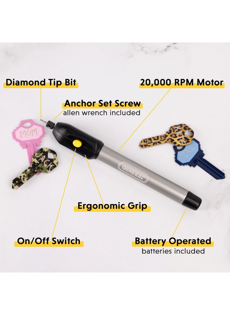 General Tools General Tools Cordless Engraving Pen for Metal - Diamond Tip Etching Tool for Engraving Toys, Sporting Goods, & Glass Gifts  - Image 3
