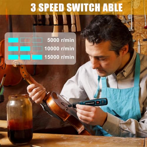 Serplex® Wireless Engraving Pen Kit with 44 Drill & Polishing Bits, 3-Speed Adjustable, USB Charging, Engraving Machine for Metal, Wood, Leather & Ceramics, DIY Carving Tool for Creative Art & Crafts - Image 3