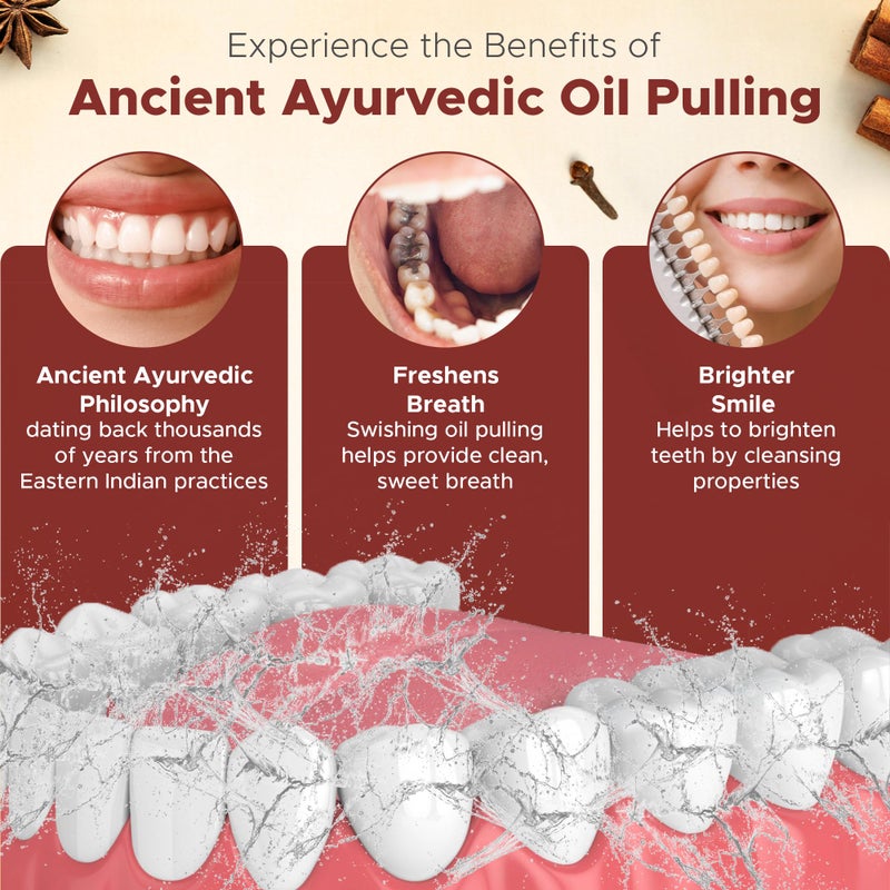 دايل أودري Oil Pulling for Teeth and Gums | Made in USA Cinnamon Flavored Organic Sesame Oil Pulling| Ayurvedic Oil Pulling Rinse to Whiten Your Teeth  Freshen Your Breath - Image 4