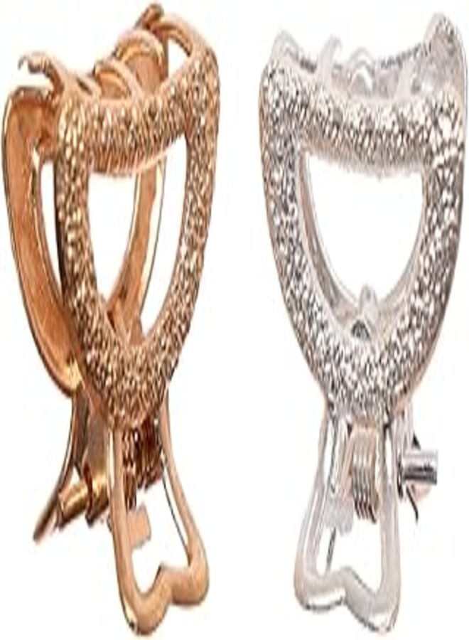 Tukka Clip Oval Silver and Gold 2 Pieces