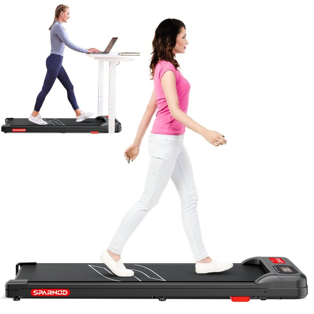 Walking Pad Treadmill for Home and Office Under-Desk Treadmill LED Display Shock Absorption Remote Control Compact Design No InstallationAA