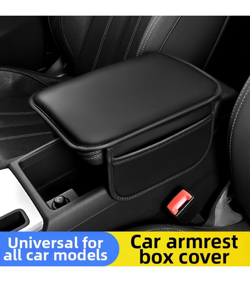 Faux Leather Car Armrest Box Pad Multifunctional Storage Bag Heightening Coffee Central Protection - Image 3