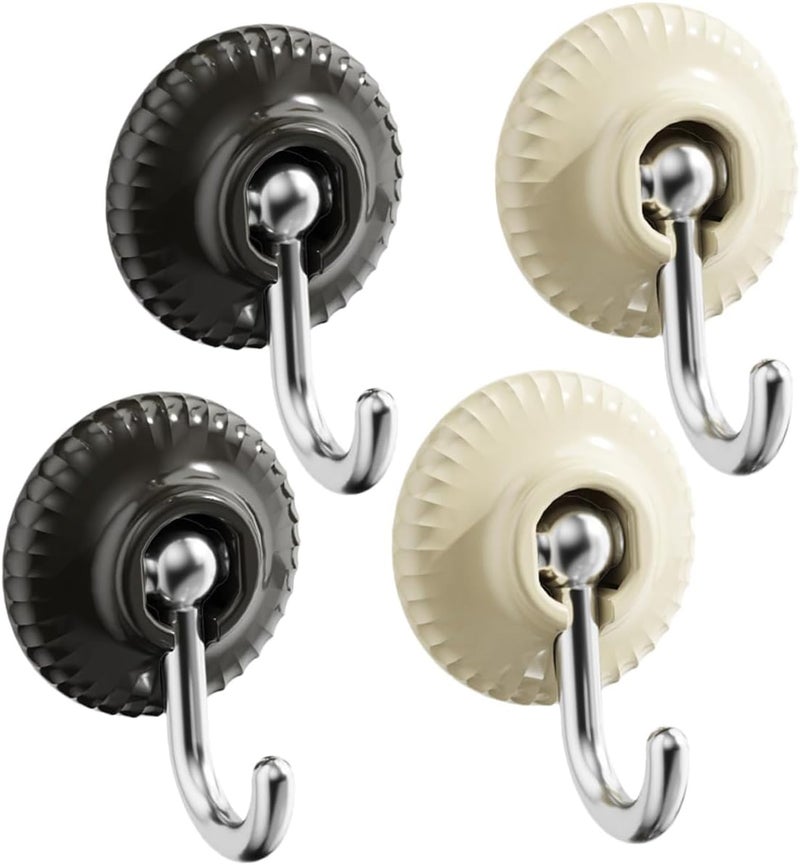 Healifty 4pcs Punch Free Wall Hooks Adhesive Sticky Hooks Strong Hold Removable Multipurpose Kitchen Bathroom Storage Hangers for Keys Umbrellas Coats – Dark Gray - Image 1