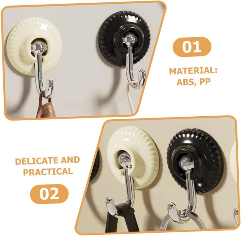 Healifty 4pcs Punch Free Wall Hooks Adhesive Sticky Hooks Strong Hold Removable Multipurpose Kitchen Bathroom Storage Hangers for Keys Umbrellas Coats – Dark Gray - Image 3