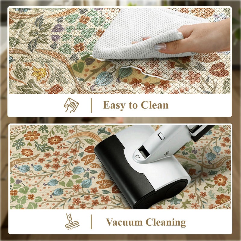 Collive Kitchen Mats Cushioned Anti Fatigue, Non Slip Waterproof Kitchen Floor Mat Beige Rug 2 Piece, Modern Comfort Desk Standing Rugs for Sink, Home Office, Laundry, Bedroom - Image 4