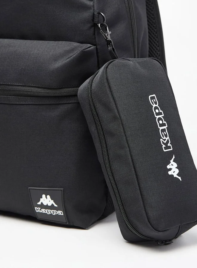 كابا Logo Detail Backpack with Adjustable Straps and Pencil Case