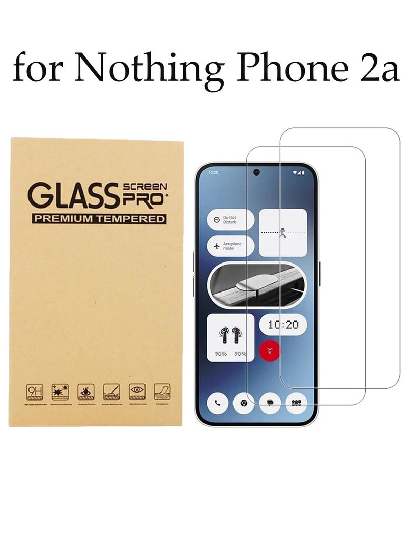 2 PCS Nothing Phone 2A Clear Screen Protector,HD Clear Anti-Scratch Tempered Glass 【Fingerprint ID Compatible】 Anti-Oil Protective Glass Film Screen Protector - Image 1