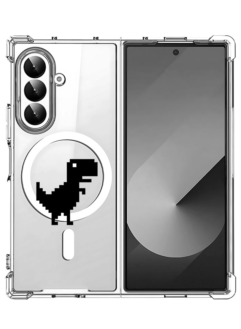 Theodor Magnetic Case for Samsung Galaxy Z Fold 7 Compatible with MagSafe Wireless Charging, Shockproof Phone Bumper Cover Offline Dino - Image 1