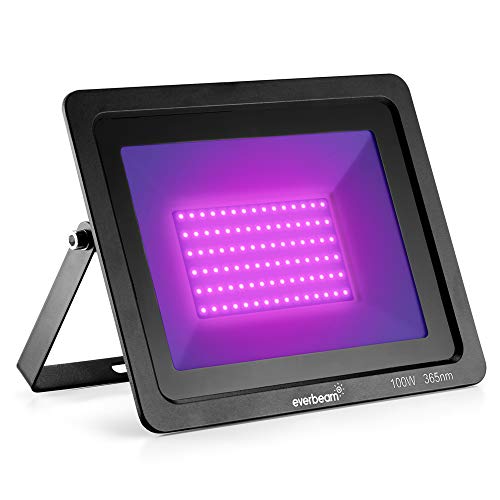 Everbeam 365nm 100W UV LED Black Light - High Performance LED Bulbs, IP66 Waterproof - Ultraviolet Flood Lighting for Aquarium, Indoor or Outdoor Parties, Stage - Party Supplies, Halloween Decorations - Image 1