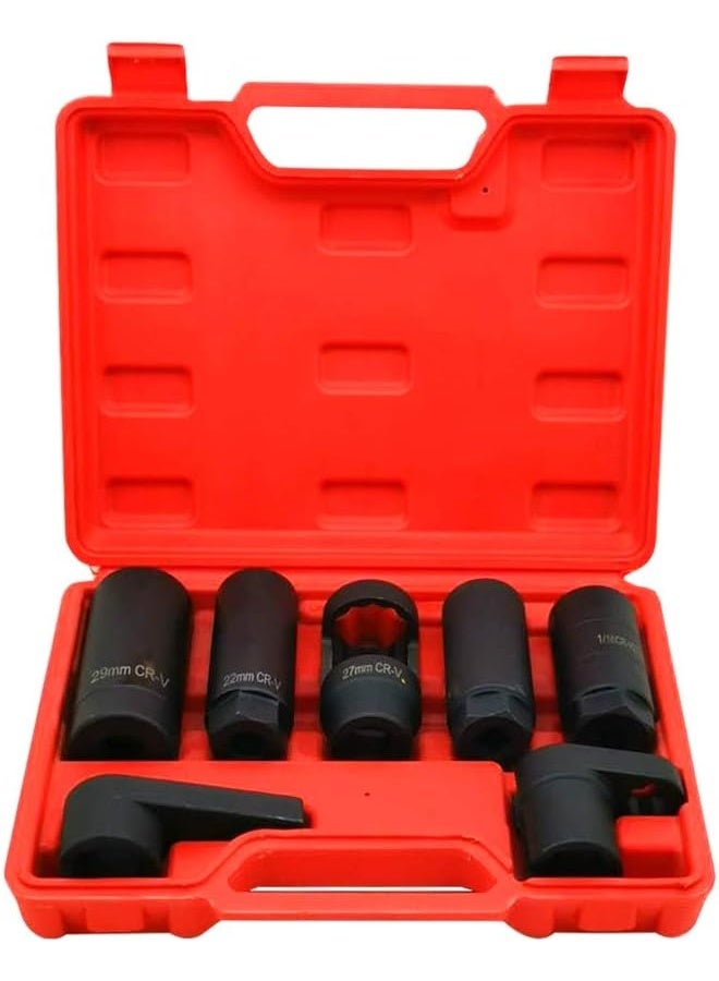 A ABIGAIL A ABIGAIL 7PCS Oxygen Sensor Socket 22mm (7/8 in), 27mm, 29mm fits All Vehicle O2 Removal and Installation Universal Puller and Removal Tool  - Image 1