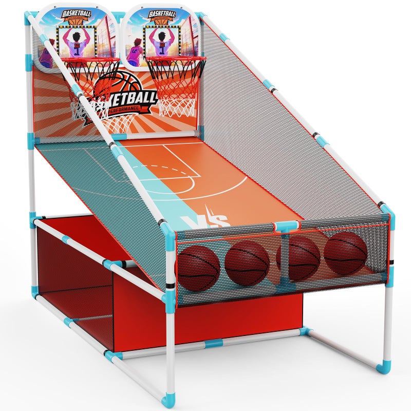 iYoYo 2Player Arcade Basketball Game SetUpgraded Indoor Hoop with LED Light Electronic Scoreboard 4 BallsCarnival Games Sports Toys Kids 310 for Home Party Backyard Outdoor Boys Girls Toddlers Gifts - Image 2