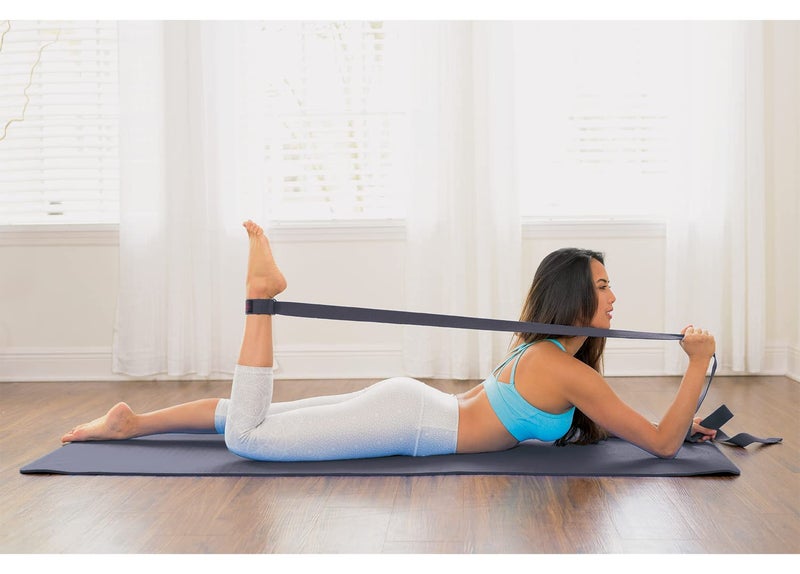 Clever Yoga 7-Piece Yoga Kit for Women & Men - 6mm Cushioned Non-Slip Mat, 2 Foam Blocks, 8ft Strap, Microfiber Mat & Hand Towels, Carrying Bag, Starter Set for Home Workouts, Yoga Set - Gray - Image 2
