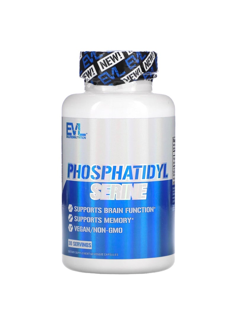 EVLUTION NUTRITION Phosphatidyl Serine, 60 Veggie Capsules (150 mg per Capsule)