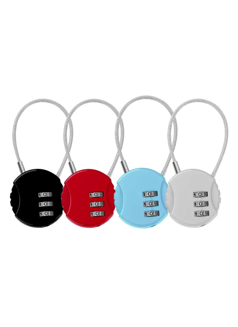 4 Pack Combination Lock 3 Digit Outdoor Safety Waterproof Padlock for School Gym Locker, Sports Locker, Fence, Toolbox, Gate, Case, Hasp Storage, Easy to Set Own Combo (Black, Red, Blue, Silver) - pzsku/ZA9C0E8C430DECFC24C08Z/45/_/1717064657/ffa4649b-0233-4a34-9b7d-c56ab122f5bb