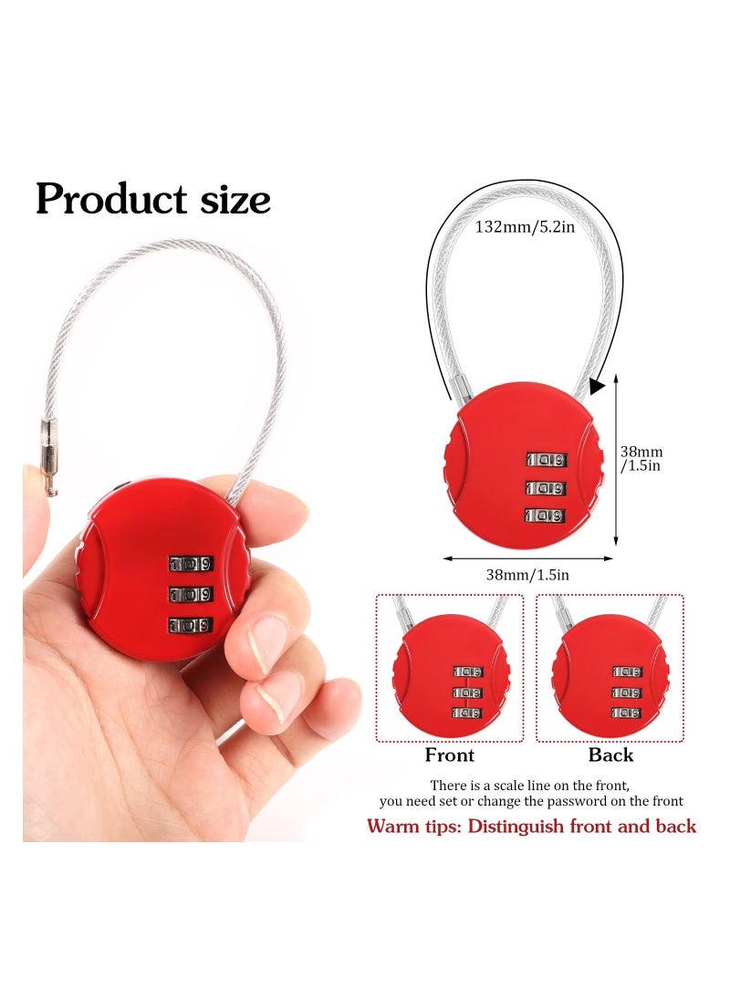 SYOSI - 4 Pack Combination Lock 3 Digit Outdoor Safety Waterproof Padlock for School Gym Locker, Sports Locker, Fence, Toolbox, Gate, Case, Hasp Storage, Easy to Set Own Combo (Black, Red, Blue, Silver) - Image 1