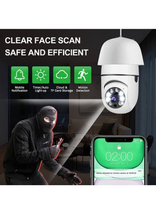 Bulb Camera 1080P Security Camera System with WiFi 360 Degree Rotation Wireless Home Surveillance Cameras Night Vision Two Way Audio, with Smart Motion Detection - pzsku/ZA9C0F20FB9EF7A93D9B1Z/45/_/1663092072/490aaf44-9bb8-403b-82a7-f78d64b9fc1e