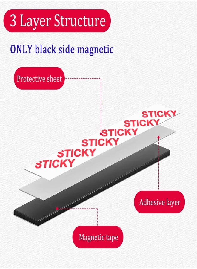 Towjug Sticky Magnetic Tape Roll (0.5in x10ft) - Flexible Magnet Strip with Adhesive Backing for Crafts, Kitchen, Whiteboards, Fridge, DIY Organization - Image 2