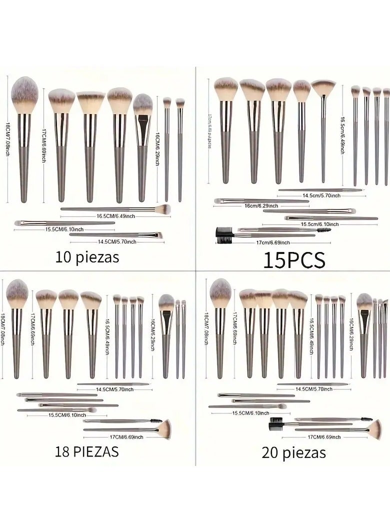 ORiTi 10 قطع من فرش المكياج الذهبية الشامبانيا الفاخرة - Image 2