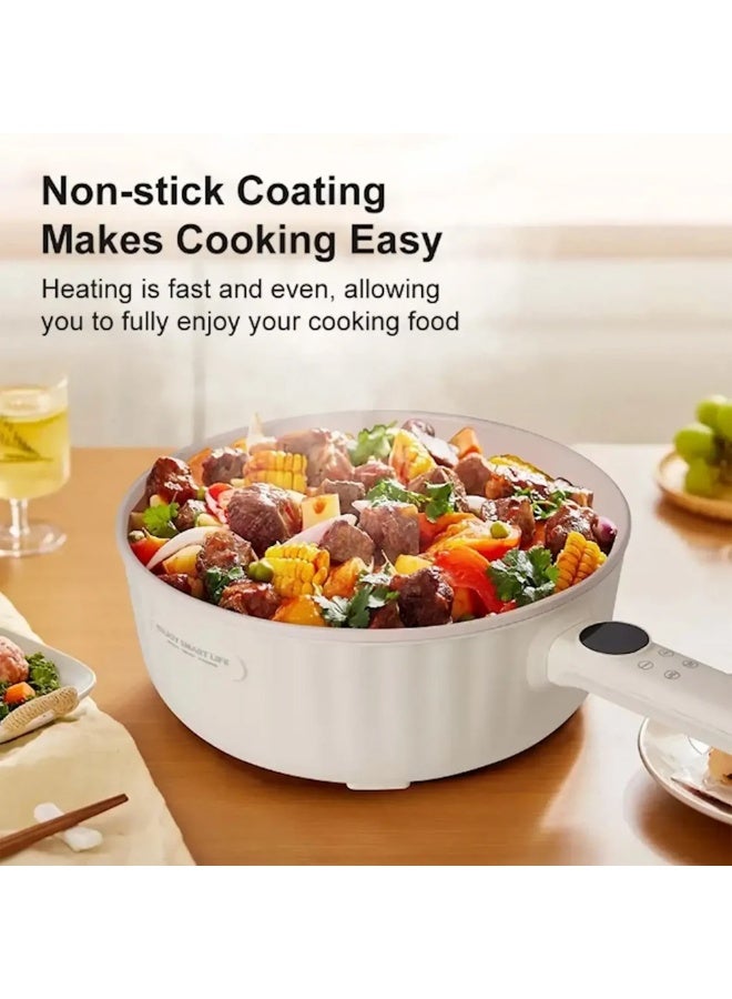 Winning Star ST-9804 Multi-Functional Electric Frying Pan – 4 Liter Capacity, 1400W Power, Stainless Steel, Modern Design with Long Handle - Image 3