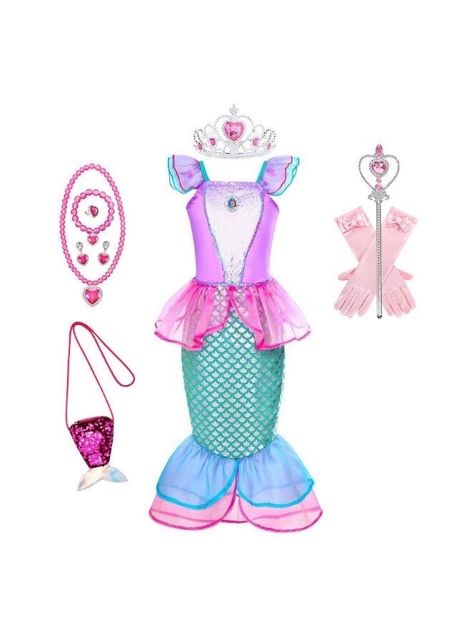 NIBEMINENT Mermaid Classic Fishtail girl Mermaid Ariel Princess Dress children's party dress - Image 1