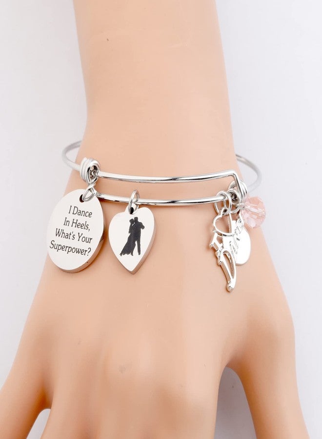 PLITI Ballroom Dance Gift Ballroom Dancer Gift Dance Teacher Appreciation Gift I Dance In Heels What's Your Superpower Bracelet (dance in heels bg) - Image 4