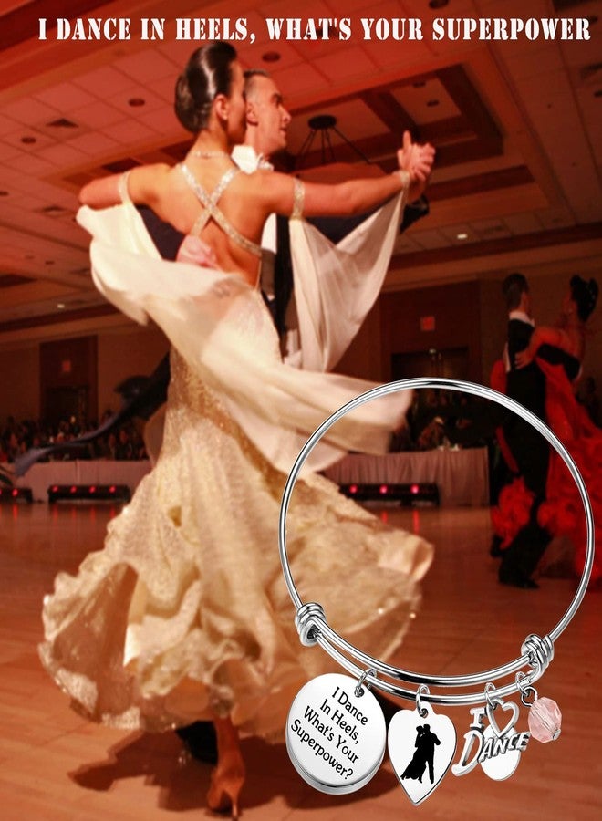 PLITI Ballroom Dance Gift Ballroom Dancer Gift Dance Teacher Appreciation Gift I Dance In Heels What's Your Superpower Bracelet (dance in heels bg) - Image 3