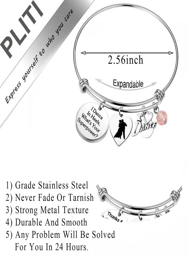PLITI Ballroom Dance Gift Ballroom Dancer Gift Dance Teacher Appreciation Gift I Dance In Heels What's Your Superpower Bracelet (dance in heels bg) - Image 2