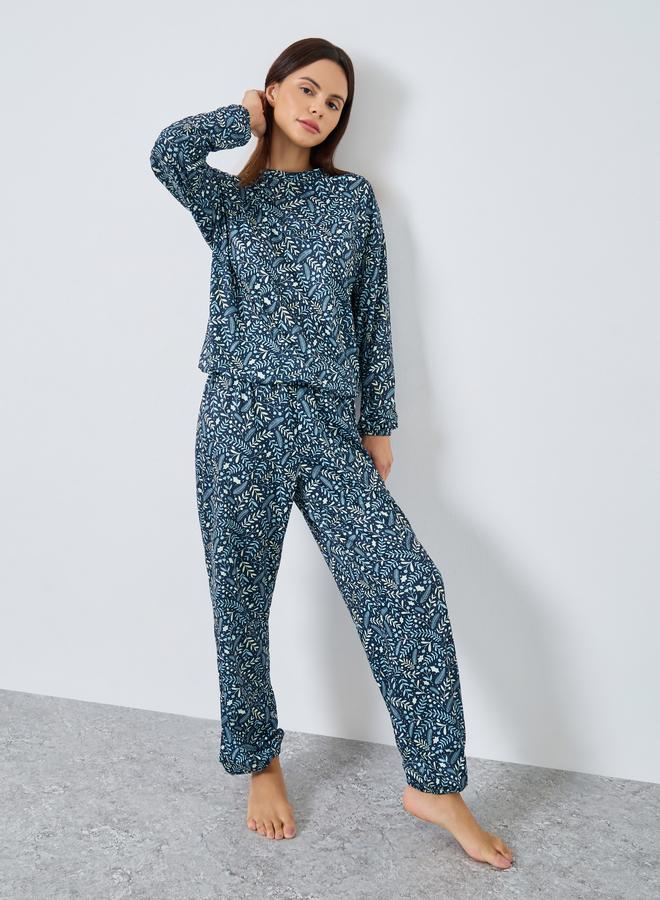Styli All Over Print T-Shirt and Cuffed Pyjama Set - Image 1