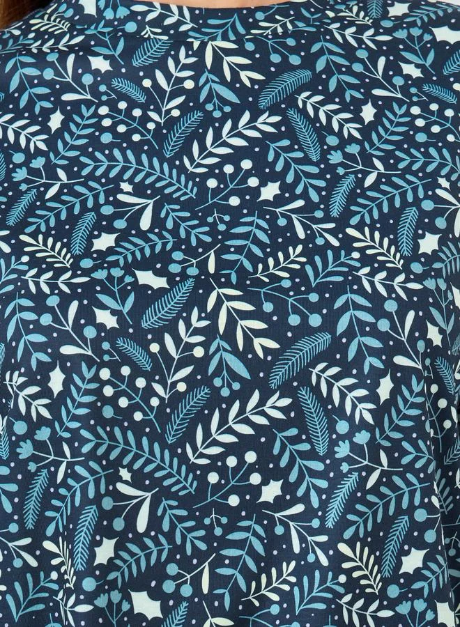 Styli All Over Print T-Shirt and Cuffed Pyjama Set