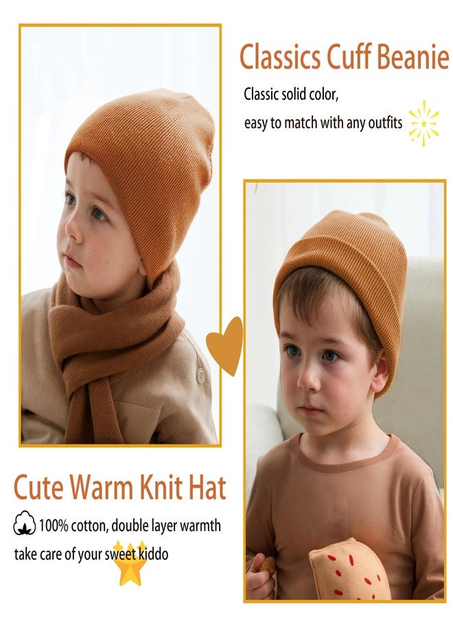vidsel 100% Cotton Toddler Beanie Hats for Baby Boys Girls Kids Infant Winter Hat Soft Warm Knit Cuffed Caps - Image 3