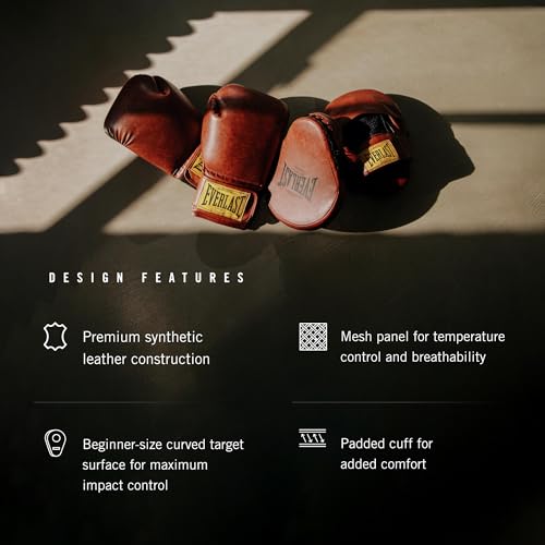 Everlast 1910 Leather Focus Mitts | Vintage Training Punching Mitts - Image 3