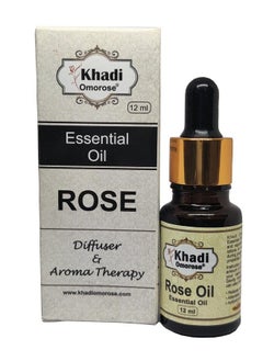KHADI Omorose Rose Essential Oil For Skin And Aroma With Self Dispensing Dropper Plug 12Ml  - Image 1