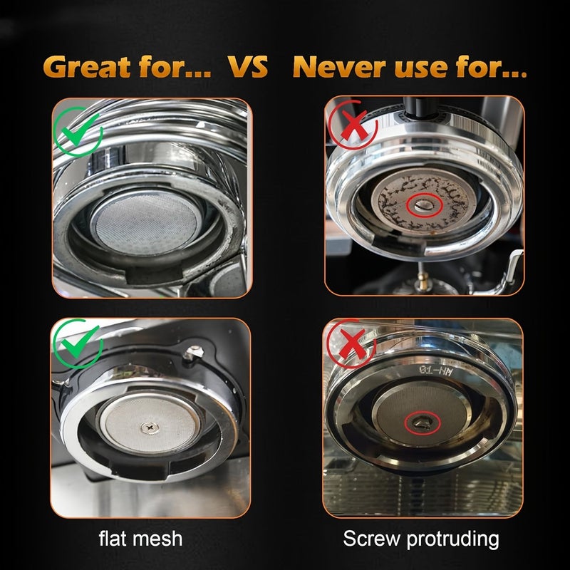 2Pcs Espresso Puck Screen Filter Suitable For Breville 54mm Portafilter Basket 3rd Gen Dual Layer Lower Shower Screen Reusable Stainless Steel Coffee Filter Compatible For Barista Tool Professional Espresso - Image 5