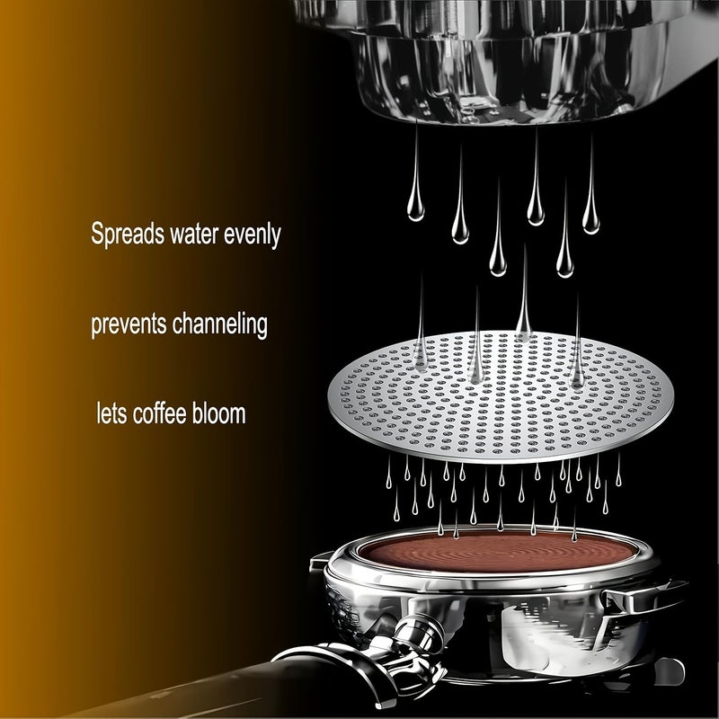 2Pcs Espresso Puck Screen Filter Suitable For Breville 54mm Portafilter Basket 3rd Gen Dual Layer Lower Shower Screen Reusable Stainless Steel Coffee Filter Compatible For Barista Tool Professional Espresso - Image 2