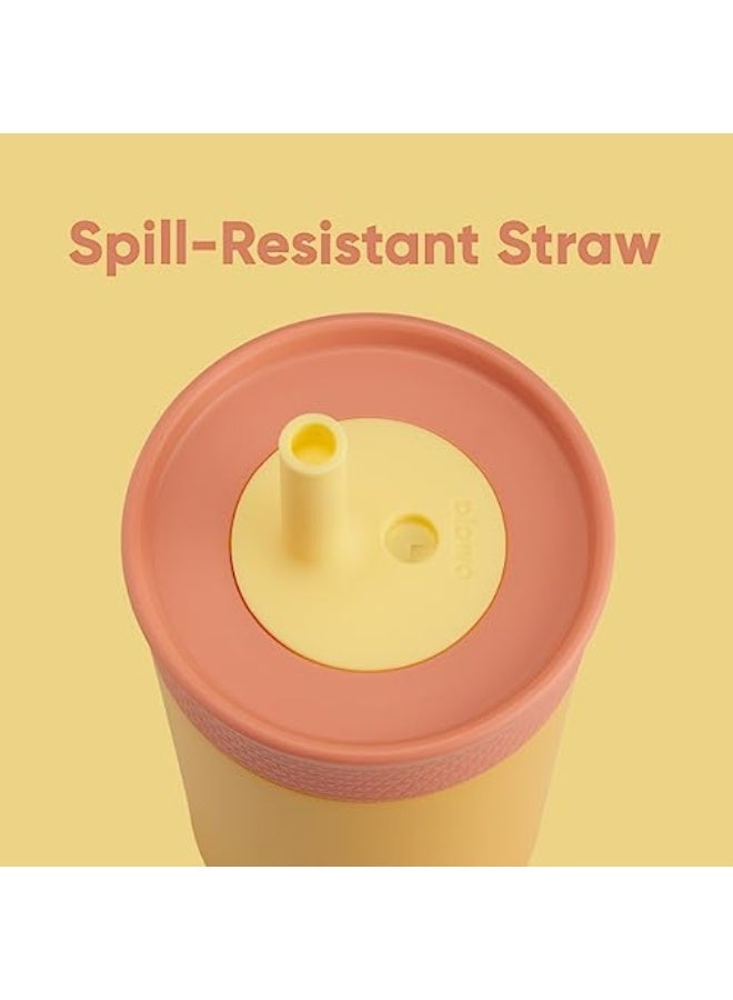Owala Kids Insulation Stainless Steel Tumbler with Spill Resistant Flexible Straw, Easy to Clean, Kids Water Bottle, Great for Travel, Dishwasher Safe, 12 Oz, Navy and Blue (Home Base) - Image 3