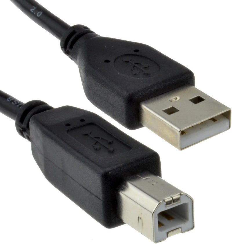 Matte anti slip finish USB 2.0 24AWG High Speed Cable Printer Lead A to B BLACK 1m [1 metres] Worldwide simple practical design - Image 1